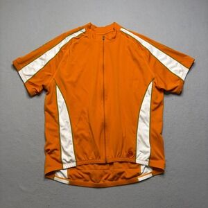 Novara Cycling‎ Jersey Mens XXL Orange Full Zip Short Sleeve Biking Shirt P01